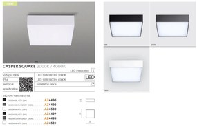 Plafoniera LED pentru exterior IP54 CASPER SQUARE 3000K DGR
