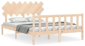 3193466 vidaXL Cadru de pat cu tăblie, 140x200 cm, lemn masiv