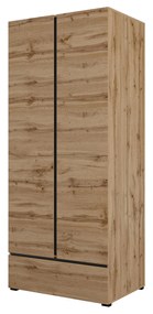 Dulap de haine Crossroad S18 (stejar wotan + negru). 1118252