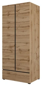 Dulap de haine Crossroad S18 (stejar wotan + negru). 1118252