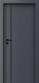 Usa de interior gri antracit finisaj CPL cu toc metalic negru mat - ORIZONT 3.7 ST, 900 x 2060, Gri Antracit, 160-250 mm, Toc Reglabil CPL - Gri