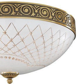 Plafoniera clasic design italian din alama, sticla 7002 RA-PL. 7002/4
