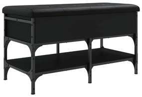 835192 vidaXL Bancă de pantofi, negru, 82x42x45 cm, lemn prelucrat