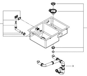 GROHE 31577SD1 - Chiuvetă de bucătărie K700U, 595 × 450 mm, inox