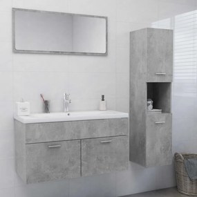 Set mobilier de baie, gri beton, PAL Gri beton, 90 x 38.5 x 46 cm, 1
