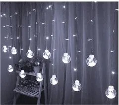 Perdea luminoasă globuri 108 LED, 3m, Alb Rece