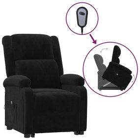 3124831 vidaXL Fotoliu cu ridicare, negru, catifea