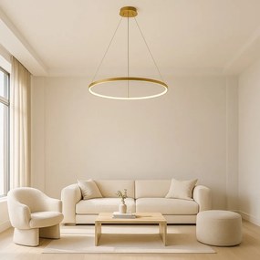 Lustra LED suspendata din metal auriu Beliza