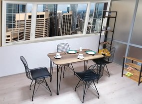 Masa bucatarie  texturata, Serena Homs 70 x 110 cm, stejar/negru