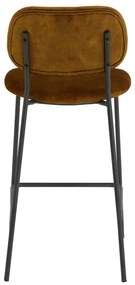 Scaun de bar galben muștar din catifea 92 cm Emma – Light &amp; Living