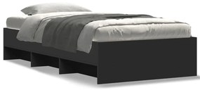 3295703 vidaXL Cadru de pat, negru, 90x190 cm, lemn prelucrat
