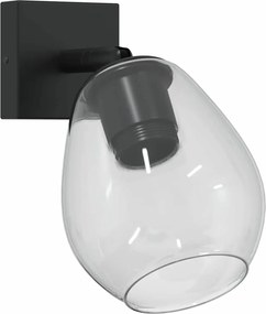 vidaXL Spot de tavan Negru 13 x 13 x 26 cm Sticlă și Metal