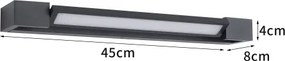 BRILAGI - Aplică de perete pentru exterior AQUA LINE LED/12W/230V 45 cm IP44 neagră