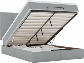 vidaXL Cadru pat otoman cu saltea țesătură gri deschis 140x200cm