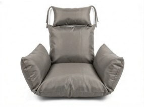 Scaun suspendat negru KOKON fara suport, perna deschisa la culoare