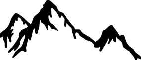 Decoratiune perete MOUNTAIN, negru, metal, 70x45 cm