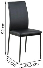 Set 4 scaune sufragerie Demina 53,5x43,5x91,5 cm Negru