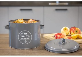 Recipient pentru deșeuri compostabile gri 6,3 l Secret Du Potager – Esschert Design