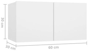 Set dulapuri TV, 5 piese, alb, PAL Alb, 60 x 30 x 30 cm, 1