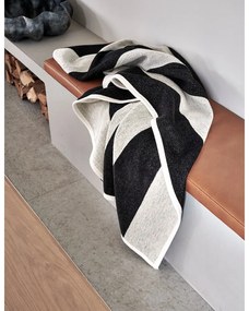 Pătură alb-negru din amestesc de lână 140x180 cm Bob Black Vanilla – Pappelina