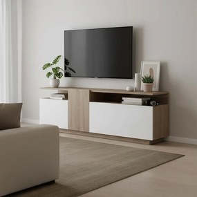 Comoda TV Vendora, culoare sonoma-alb, 150 x 29.5 x 46.3 cm