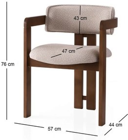 Scaun de sufragerie Cozy Cream and Walnut
