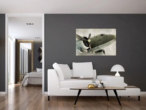 Tablou - Avion vechi cu elice (90x60 cm)