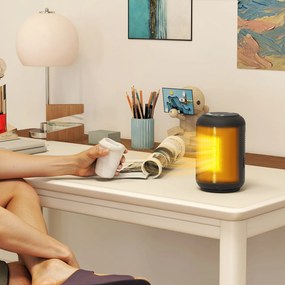 HOMCOM Încălzitor electric cu 3 moduri și temporizator 24h, 14x14x21.5 cm, Negru | Aosom Romania