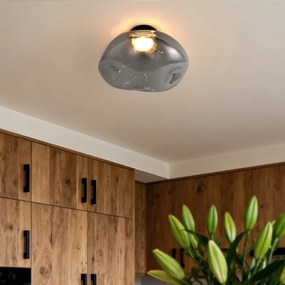 Plafonieră de design neagră cu sticlă fumurie - Gemma
