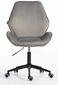 HR350K Scaun Gray din Catifea Bază Neagră