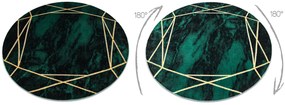 Exclusiv EMERALD covor 1022 cerc - glamour, stilat, marmură, geometric sticla verde / aur