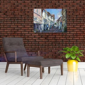 Tablou - Strada orașului vechi, pictură acrilică (70x50 cm)