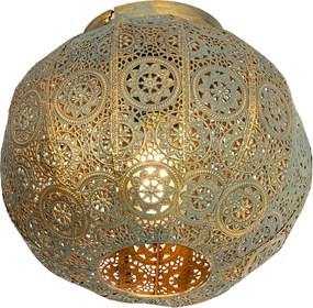 Plafonieră inteligentă aurie cu verde 28,5 cm incl. WiFi A60 - Baloo