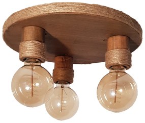 Plafoniera rustica fabricata manual din lemn Bari
