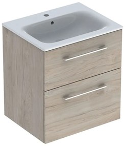 Dulap pentru lavoar 64x59x48 cm, cu lavoar, 2 sertare, nuc deschis hickory Nuc deschis