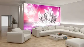 Fototapet - Pegas pe fundal roz (152,5x104 cm), în 8 de alte dimensiuni noi