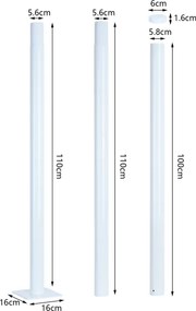 Brilagi - Tijă metalică albă pentru stâlp iluminat exterior URBAN 3 m