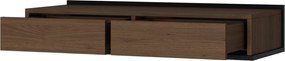 Masa toaletă de perete Zenar 100 cm cu sertare - nuc elegant / negru