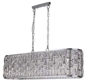 Lustra metal cromat, sticla transparenta Bijou 8Lt