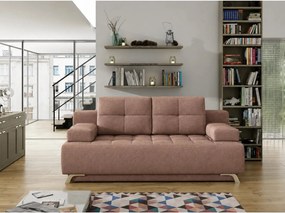 Canapea extensibila OSLO, stofa catifelata maro deschis - Palladium 4,