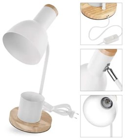 Lampă de masă POPPY 1xE27/25W/230V albă