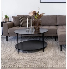 Măsuță de cafea neagră rotundă cu blat negru ø 80 cm Vita – House Nordic