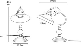 Lampa de masa stil industrial din alama personalizabila Alice