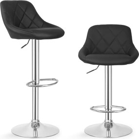 MIADOMODO Scaun de bar 2pcs, fără cotieră, negru