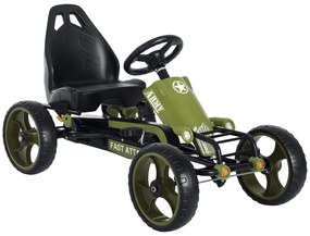 HOMCOM Kart cu Pedale pentru Copii de 3-6 Ani cu Scaun Reglabil și Frână de Mână, 105x54x61 cm, Verde | Aosom Romania