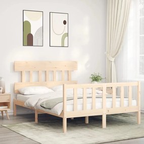 3193331 vidaXL Cadru de pat cu tăblie, 120x200 cm, lemn masiv
