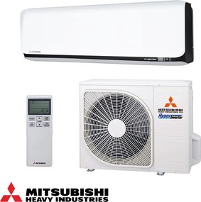 Aparat de aer conditionat cu invertor Mitsubishi Heavy Industries SRK25ZSX-WFB + SRC25ZSX-W, 9000 BTU, 20 m², Wi-Fi, R-32, Alb/Negru
