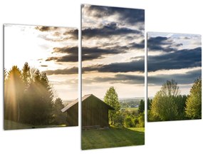 Tablou cu cabana pe luncă (90x60 cm)