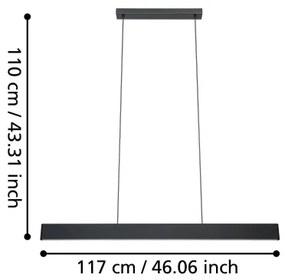 Lustră LED RGBW dimabilă pe cablu Eglo 900878 ANDREAS-Z LED/38W/230V negru