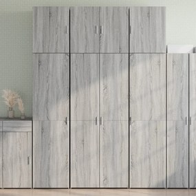 vidaXL Dulap înalt, sonoma gri, 80x42,5x249 cm, lemn prelucrat